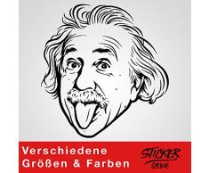 Albert Einstein Sticker Mural Noir 60 x 63 cm