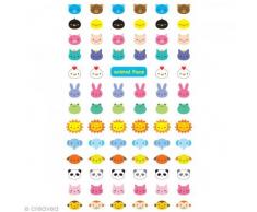 Toga SFG25 Têtes danimaux Planche de sticker Plastique/Epoxy Multicolore 9,5 x 18,5 x 0,2 cm