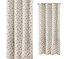eurof irany ZAS/Mandy/K + fiol Rideau Rideau Ã Åillets Mandy avec Fleurs, Polyester, Violet, 0,02Â x 140Â x 250Â cm