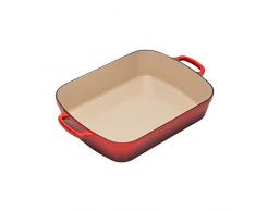 Le Creuset, Plat Signature Rectangulaire en Fonte Ãmaillée, 33 cm, Compatible avec Toutes Sources de Chaleur (Induction Incluse), Volume : 4.9 L, 3.85 kg, Cerise