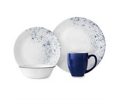 Corelle 3326Â Ensemble de vaisselle, Bleu, Blanc