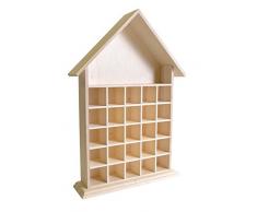 Artemio 14002020 Calendrier de lAvent en Bois à décorer Maison ouverte-33.2cm x 49.5cm x 8.2cm, 33,2 x 8,2 x 49,5 cm