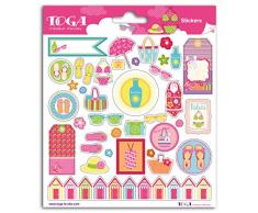 Toga STF69 Beach Girl Lot de 78 Autocollants Papier Multicolore 15 x 17,5 x 0,2 cm