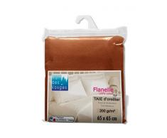 Nuit des Vosges 2225310 Caen Taie doreiller Flanelle Unie/Coton Marron 65 x 65 cm