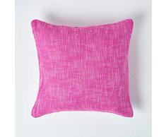 HOMESCAPES Housse de Coussin Déco Nirvana 100% Coton Rose, 60 x 60 cm