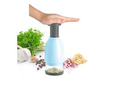 Ardtime SS-HACHTAP Hachoir Manuel eminceur idéal pour lail et loignon, Plastique, Bleu, 8 x 8 x 21 cm