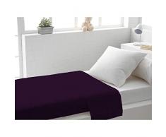 Soleil dOcre 213218 Atmo Drap Plat Uni Poly Coton Violet 290 x 180 cm