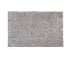 iDesign Stripe tapis de bain doux, sortie de douche rectangulaire en coton, gris
