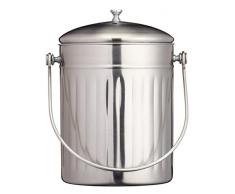 Kitchen Craft Poubelle à compost 5L Acier inoxidable