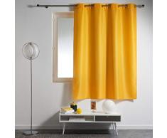 douceur dintérieur rideau a oeillets plastique 140x180 cm polyester essentiel jaune