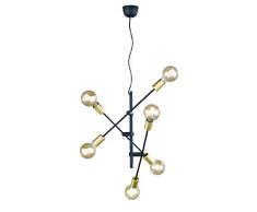 Trio Leuchten 306700632 Cross Lampe Suspendue, Métal, E27, 1 W, Noir Mat, 54.5 x 54.5 x 150 cm