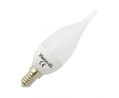 Vision-EL 77482BD Ampoule LED E14 Coup de vent 6W Dimmable 6000°K, Aluminium/Verre + Céramique, 6 W, Dépoli