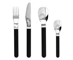 Esmeyer 192-081 Ensemble de Couverts avec Manche, Acier Inoxydable, Argent/Noir, 27,5 x 24 x 5 cm