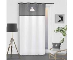 Soleil docre Anais Voilage, Coton, Gris, 140 x 250 cm