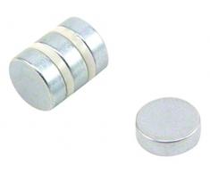Magnet Expert® F215-ZN-4 diamètre de 15mm x 5mm épaisseur N42 Aimant en néodyme (plaquée Zinc) - 5,4 kg Pull (Pack de 4), Métal, Argent, 15x10x3 cm