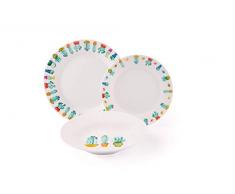 Excelsa Cactus Service Table, Porcelaine, Multicolore, 18Â unitÃ©s