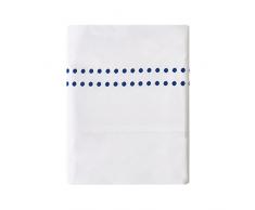 Essix - Drap Plat Venezia Percale de Coton Bleu marine 240 x 300 cm