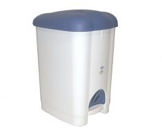 Tontarelli Carolina Panier à Linge, Plastique, Blanc/Bleu