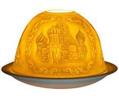 Him DL0023 Moscou -photophore en Porcelaine, Blanc CassÃ©, 12x12x8 cm