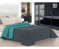 Elegant Couette dété crème, Single, Vert Eau/Gris foncé, 1 Place