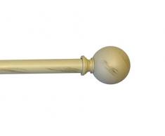DEBEL 2719401 Tringle à Rideaux métallique Ronde, Blanc/doré, 90-160 cm