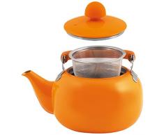 Home Bouilloire avec Filtre, Aluminium, Orange, 0,7 litres