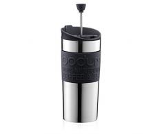 Bodum - 11067-01 - Travel Press - Mug à Piston Isotherme - Double Paroi Inox - 0.35 L - Noir