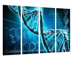 Tableau Moderne Photographique, Impression sur bois, Biologie, Science, Chromosome, Chaîne dADN bleue, 131 x 62 cm, ref. 27037