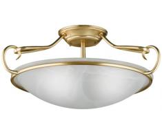 Honsel 88973 Plafonnier Laiton mat/chromÃ© / Verre albÃ¢tre