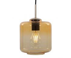 Briloner Leuchten - Suspension avec verre cylindrique couleur dorÃ©/ambre - E27 max. 40 W avec cÃ¢ble textile - Longueur : 1,20 m