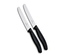 Victorinox Lot de 2 Couteaux de Cuisine à Lame ondulée Ultra aiguisée avec Manche Ergonomique Compatible Lave-Vaisselle Noir 11 cm