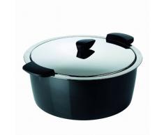 KUHN RIKON 30724 ustensile de cuisine thermique HOTPAN cocotte à servir noir 4.5L/26cm, cuisson à la vapeur, maintien au chaud, économie dénergie