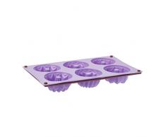 Silikomart 20.061.41.0063 SF061 Moule Thème Fantaisie 6 Cavités Silicone Lilas