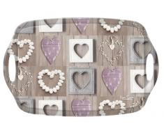 Howard Shooter Plateau en Plastique Motif cÅurs Violet 48Â xÂ 31,5Â cm