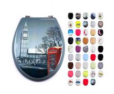 MSV 140571 Abattant WC MDF INOX, Motif Londres