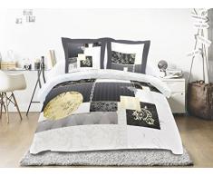 Soleil docre Parure Housse de Couette, Coton, Gris, 240x220 cm