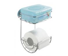 Wenko 18773100 Turbo-Loc Porte Papier WC + Porte Lingettes Chrome