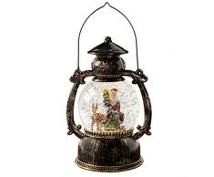 WeRChristmas PÃ¨re NoÃ«l et Renne Ã Paillettes Globe Lanterne, 21Â cmÂ âÂ Multicolore