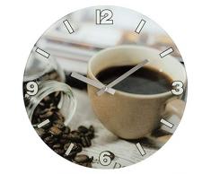 Hama - 136217 - Horloge murale âCafÃ©â, modÃ¨le silencieux, en verre
