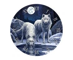 Puckator CKP109 Horloge Les Guerriers de lhiver par Lisa Parker, Bois, Bleu, Blanc, 30 x 30 x 3,5 cm