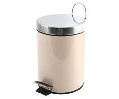 MSV 100511 Poubelles à ´pedale 3 litres en Beige, Plastique, 25x25x35 cm