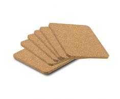 eBuyGB Dessous de verre carrÃ© en liÃ¨ge ProtÃ¨ge la chaleur pour graver le cafÃ© ou le thÃ©, LiÃ¨ge, Lot de 6