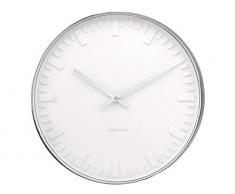 Karlsson KA4382 Horloge Murale Mr. White Station, Métal Poli, Blanc, 7 x 51 x 51 cm