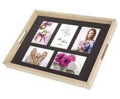 Zep W0099 Plateau Bois 5 Photos Couleur, Naturel/Noir