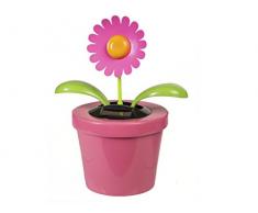 Out of the blue 57/9759 Fleur Mobile XXL dans Pot en Plastique avec Cellule Solaire, Rosa, 23 x 23 x 26 cm