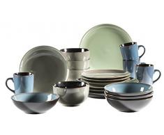 MÃ¤ser 931237Â Service de table 20Â piÃ¨ces, bleu, vert, beige