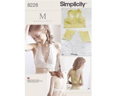 Simplicity 8228Â Tailles Souple Tasse Soutien-gorge et culotte, blanc