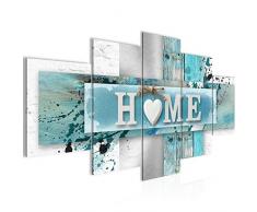 Tableau decoration murale Coeur de la maison 200 x 100 cm - XXL Impression sur Toile Salon Appartment 5 Parties - prÃªt Ã accrocher - 504551a