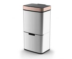 Morphy Richards Sensor Poubelle avec 2Â Compartiments, 75l-Rose DorÃ©, Acier Inoxydable, 31.5Â x 42Â x 82.5Â cm