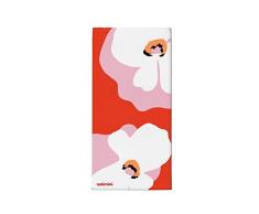 Catimini Serviette de Plage 73 x 150 cm, Orange/Blanc/Rose, 73x150 cm